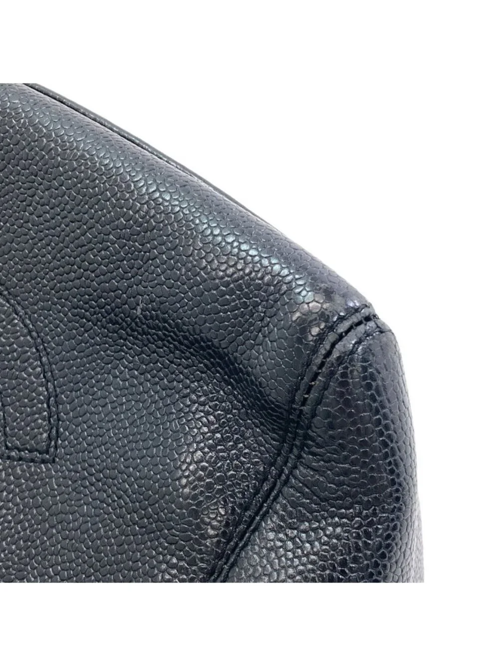 Chanel CC Logo Gold Tote Grained Calfskin